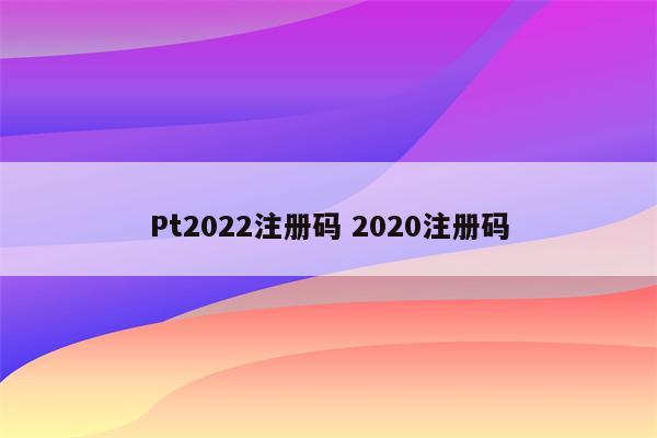 Pt2022注册码 2020注册码