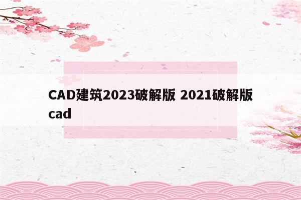 CAD建筑2023破解版 2021破解版cad