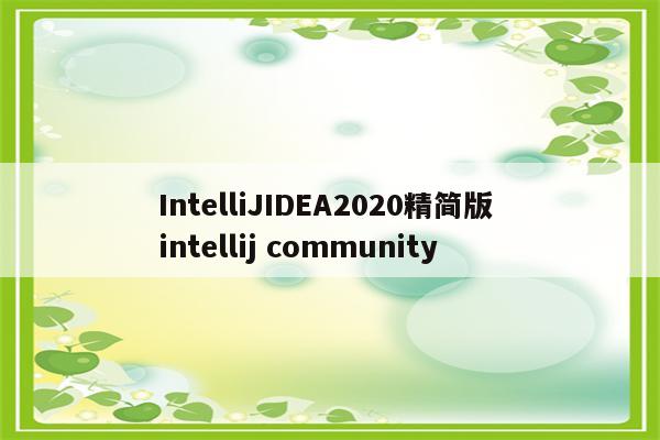 IntelliJIDEA2020精简版 intellij community