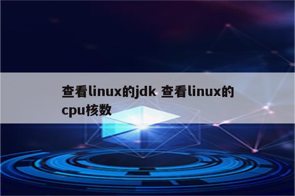 查看linux的jdk 查看linux的cpu核数