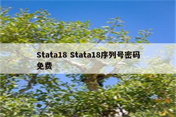 Stata18 Stata18序列号密码免费