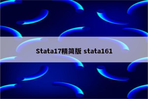 Stata17精简版 stata161