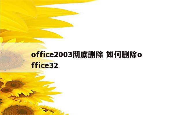 office2003彻底删除 如何删除office32