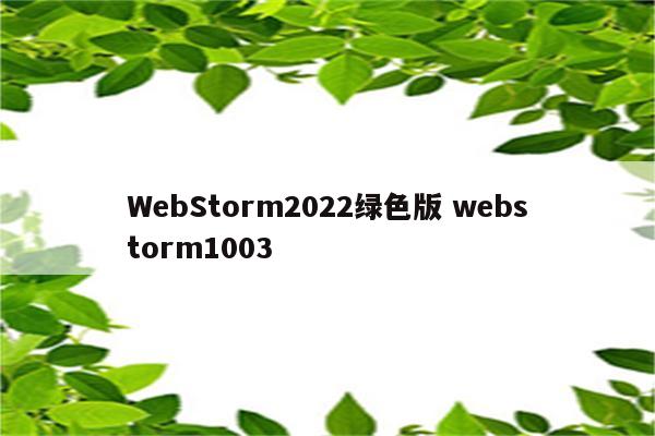 WebStorm2022绿色版 webstorm1003