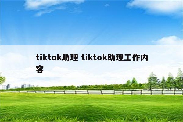 tiktok助理 tiktok助理工作内容