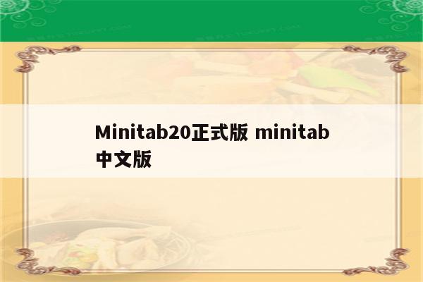 Minitab20正式版 minitab中文版