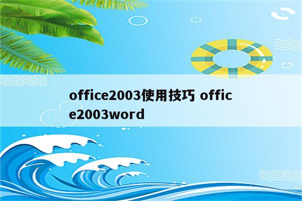 office2003使用技巧 office2003word