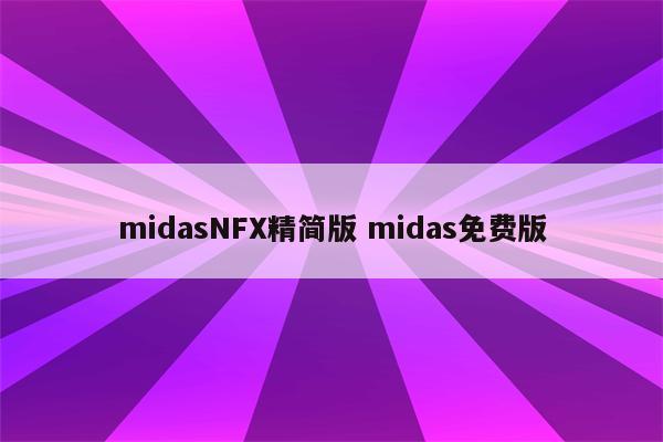 midasNFX精简版 midas免费版