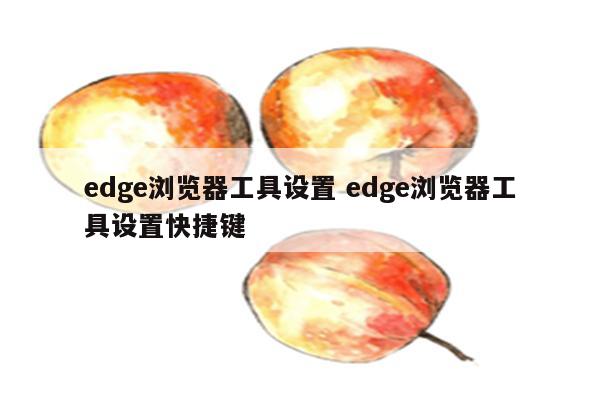 edge浏览器工具设置 edge浏览器工具设置快捷键