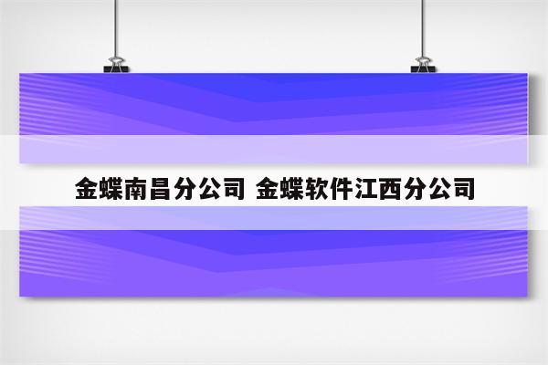 金蝶南昌分公司 金蝶软件江西分公司