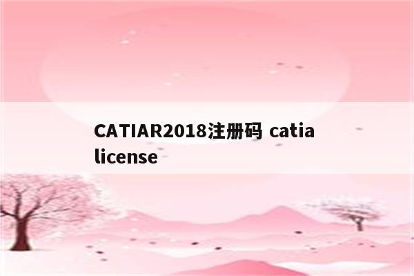 CATIAR2018注册码 catia license