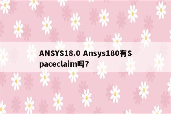 ANSYS18.0 Ansys180有Spaceclaim吗?