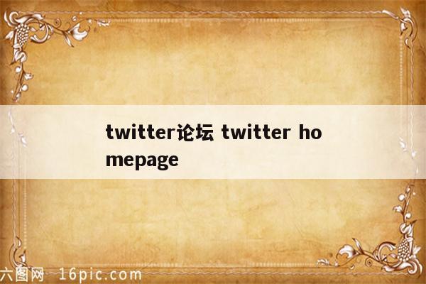 twitter论坛 twitter homepage