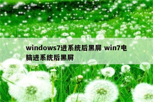 windows7进系统后黑屏 win7电脑进系统后黑屏