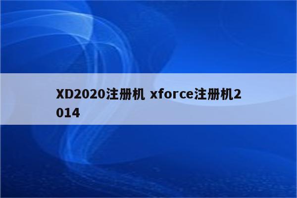 XD2020注册机 xforce注册机2014