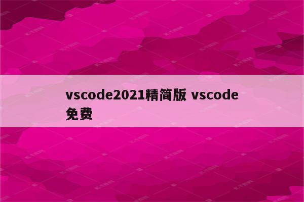 vscode2021精简版 vscode免费