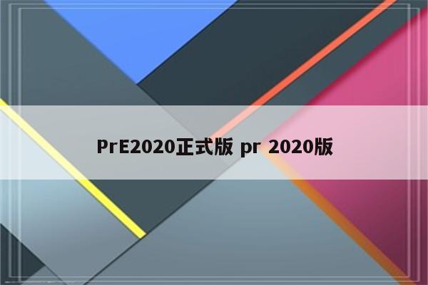 PrE2020正式版 pr 2020版