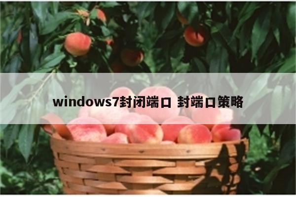 windows7封闭端口 封端口策略