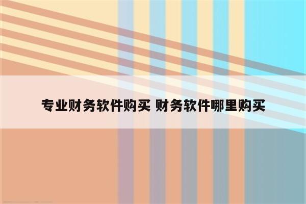 专业财务软件购买 财务软件哪里购买