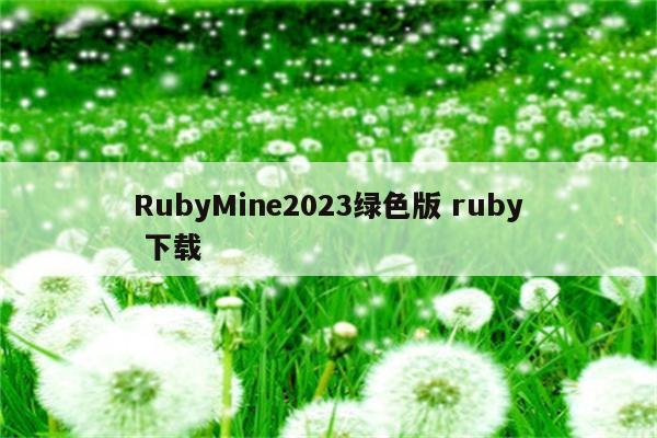 RubyMine2023绿色版 ruby 下载