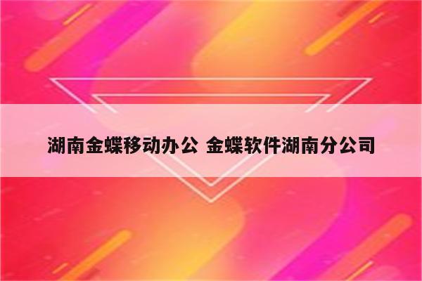 湖南金蝶移动办公 金蝶软件湖南分公司