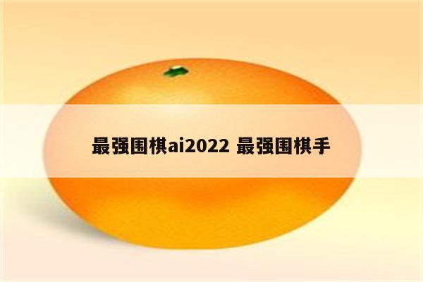 最强围棋ai2022 最强围棋手