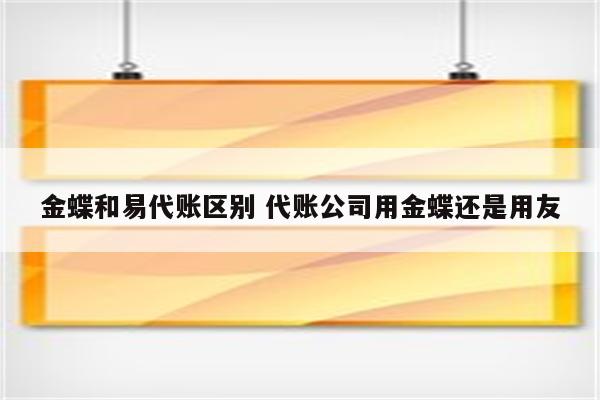 金蝶和易代账区别 代账公司用金蝶还是用友