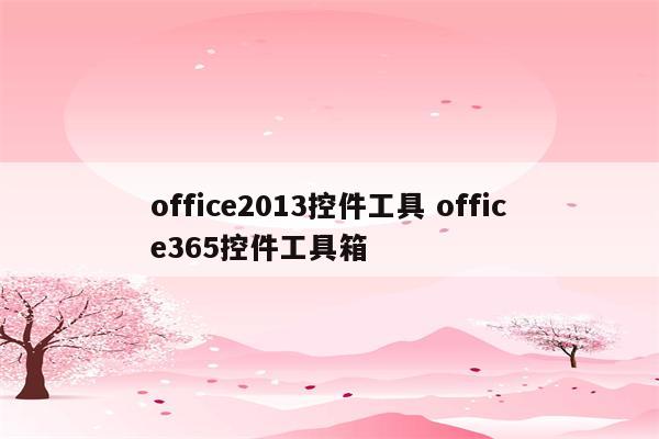 office2013控件工具 office365控件工具箱