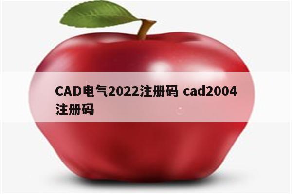 CAD电气2022注册码 cad2004注册码