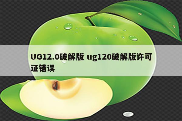 UG12.0破解版 ug120破解版许可证错误