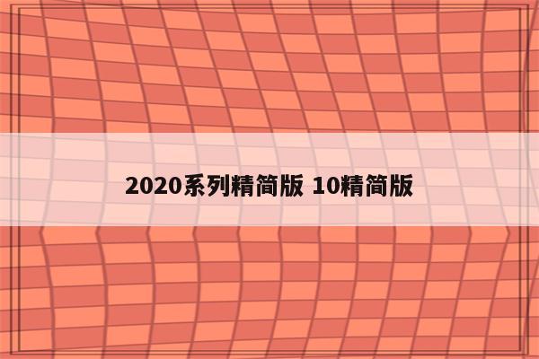 2020系列精简版 10精简版