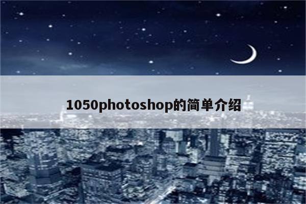 1050photoshop的简单介绍