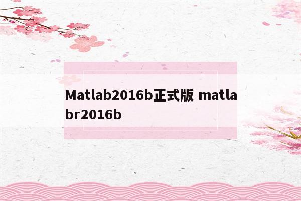 Matlab2016b正式版 matlabr2016b