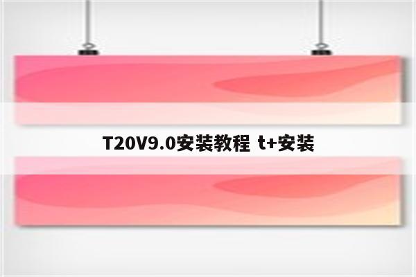 T20V9.0安装教程 t+安装