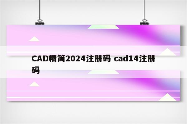 CAD精简2024注册码 cad14注册码