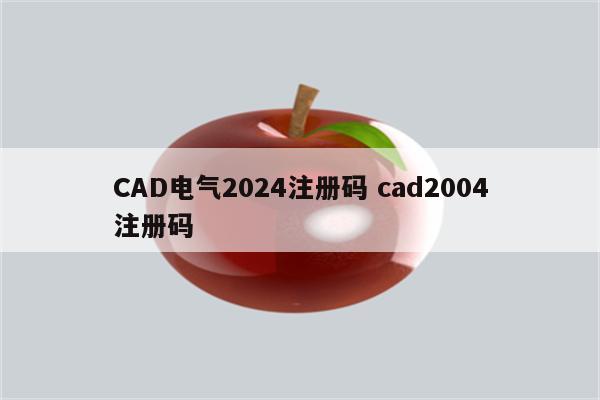 CAD电气2024注册码 cad2004注册码