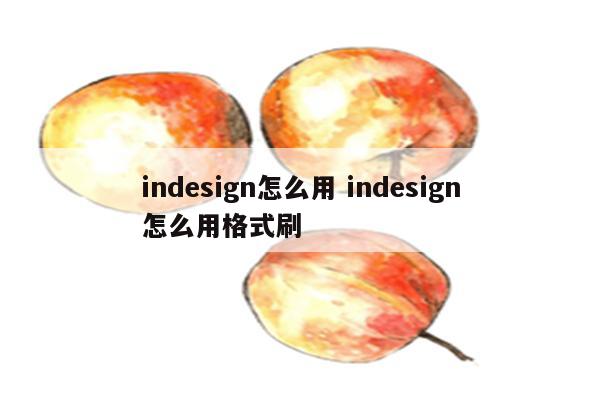 indesign怎么用 indesign怎么用格式刷