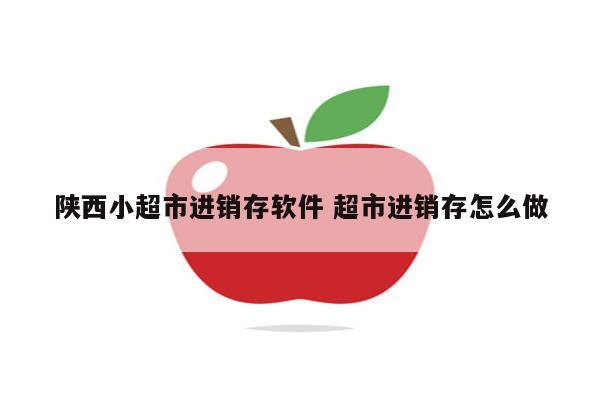 陕西小超市进销存软件 超市进销存怎么做