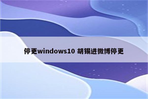 停更windows10 胡锡进微博停更