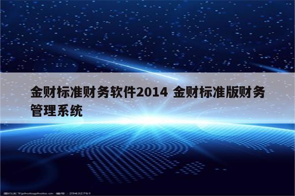 金财标准财务软件2014 金财标准版财务管理系统