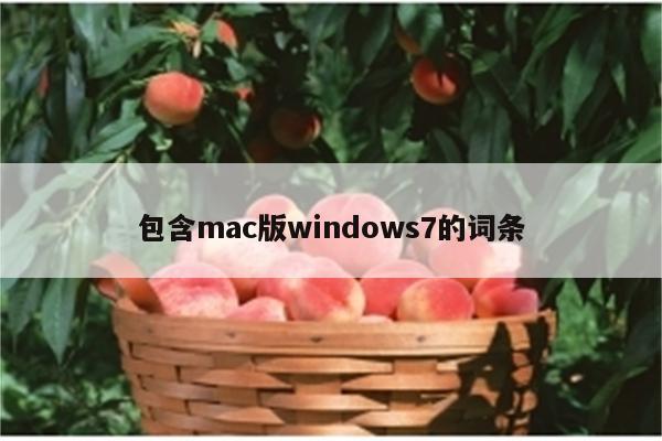 包含mac版windows7的词条