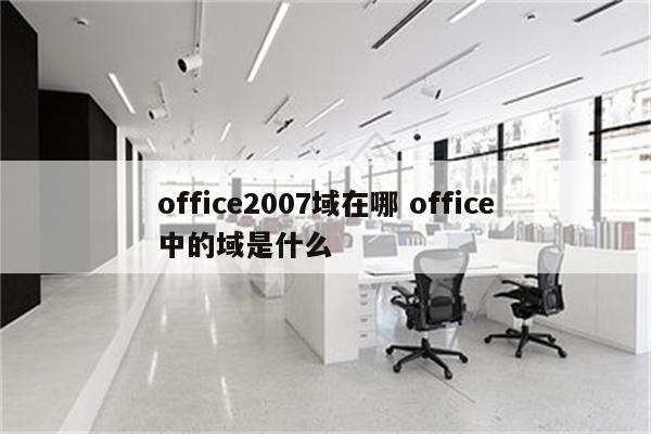 office2007域在哪 office中的域是什么