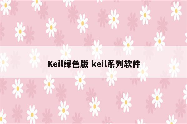 Keil绿色版 keil系列软件