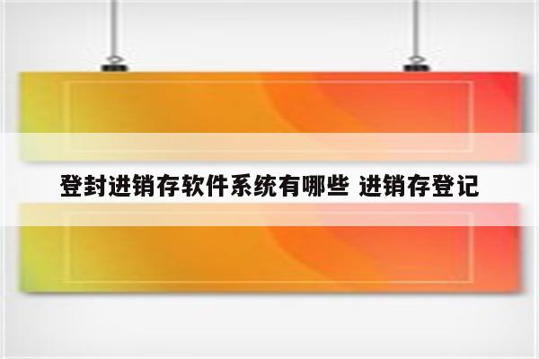 登封进销存软件系统有哪些 进销存登记