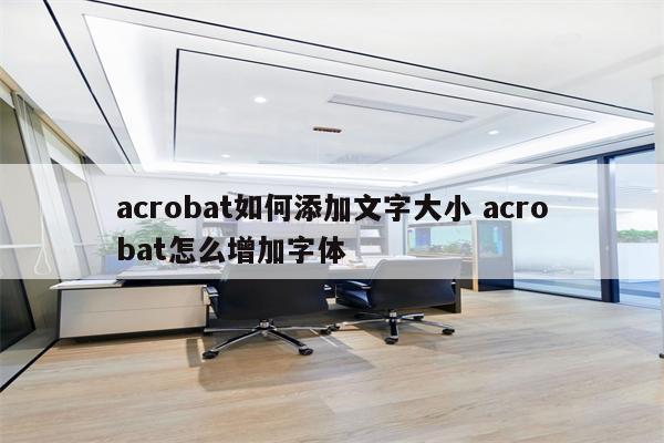 acrobat如何添加文字大小 acrobat怎么增加字体