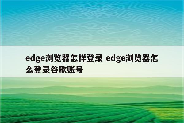 edge浏览器怎样登录 edge浏览器怎么登录谷歌账号