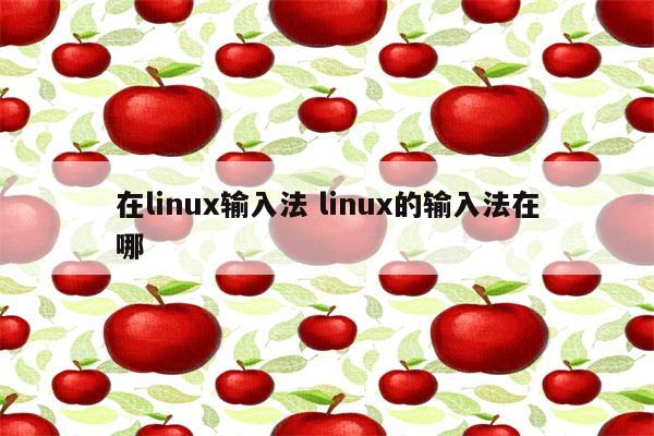 在linux输入法 linux的输入法在哪