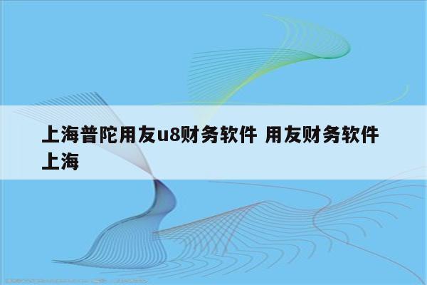 上海普陀用友u8财务软件 用友财务软件 上海