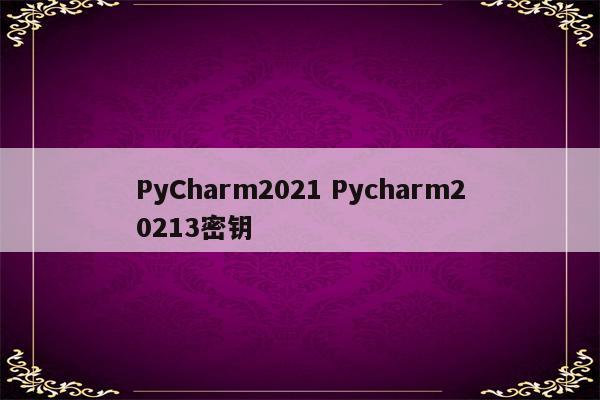 PyCharm2021 Pycharm20213密钥