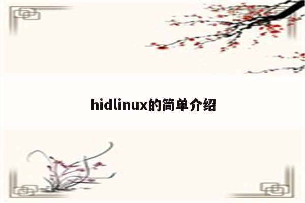 hidlinux的简单介绍